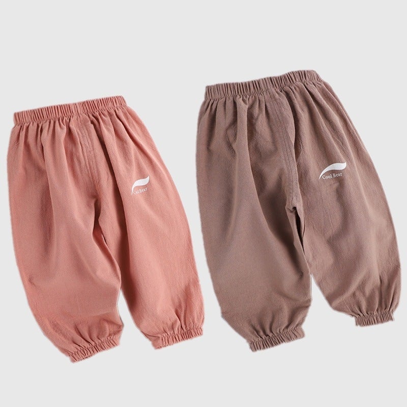 Baby'S Anti-Mosquito Pants Cotton And Linen Summer Thin Class A Quality Crotch Opening Ankle-Length Pants For Boys And Girls - Image 1