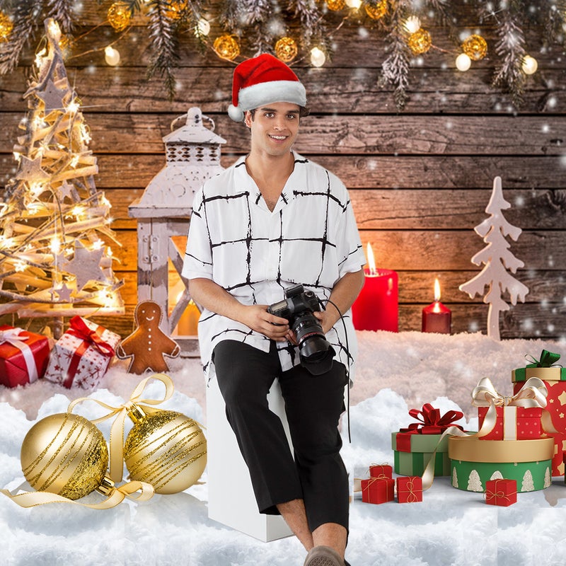 2.1 * 1.5m/ 7 * 5ft Christmas Backdrop Photography Background Portrait Photography Backdrops Photo Studio Props for Christmas Decoration Baby Children Portrait Photos Party - Image 2