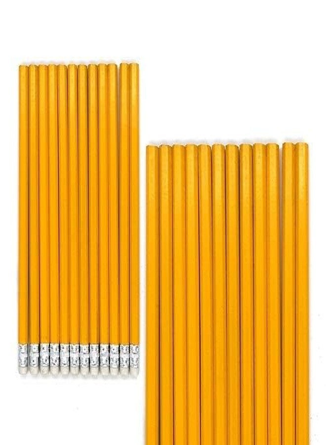 Emraw No 2 HB Wood Cased Premium Pencils with Eraser Top, Bulk Pack of 24 Unsharpened Pencil - for Kids, Students, Teachers, Office and Home Use - Image 2