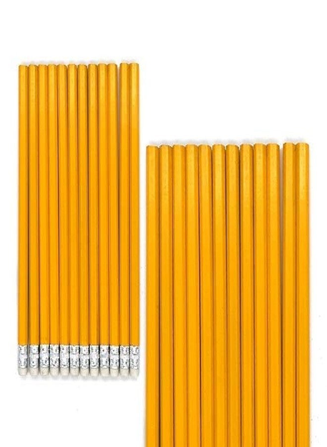 Emraw No 2 HB Wood Cased Premium Pencils with Eraser Top, Bulk Pack of 24 Unsharpened Pencil - for Kids, Students, Teachers, Office and Home Use - Image 1