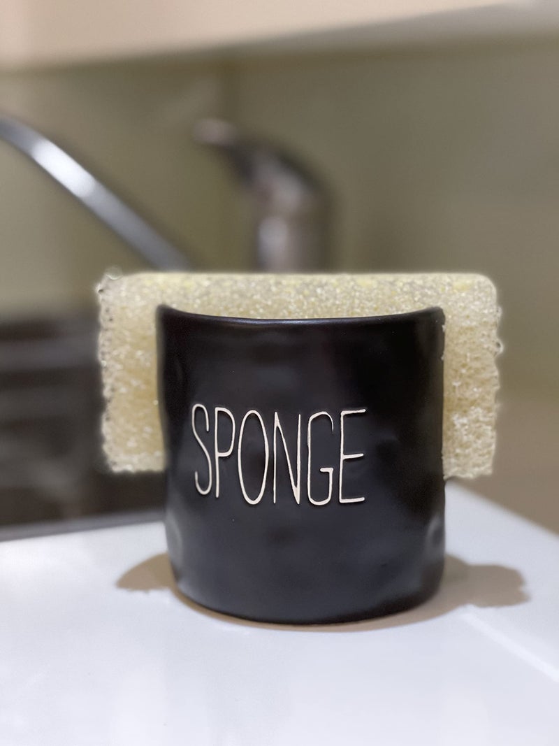 Mud Pie Kitchen Dish Bistro Sponge Holder Caddy, Black - Image 3