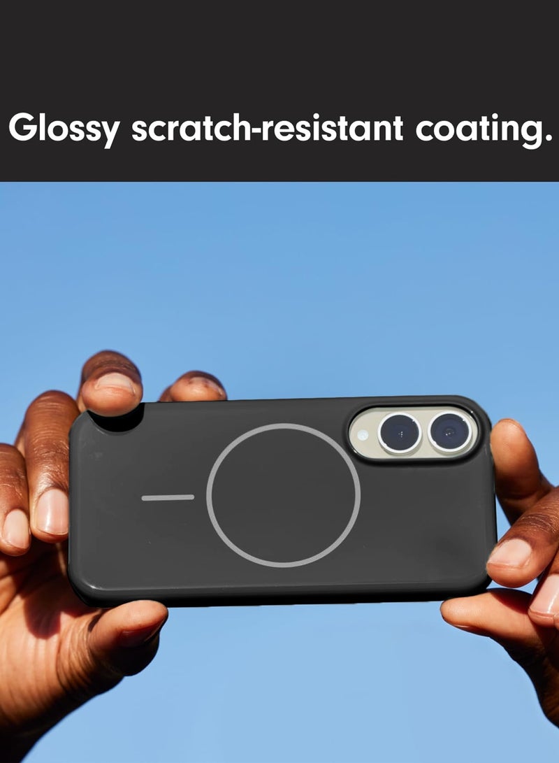 دبليو تيك جراب بحماية زوايا مرتفعة لجهاز سامسونج جالاكسي S25 إيدج 5G 2025 سوبر رفيع، شبيه بالصندوق الصلب من مادة PC مع خاصية ماغسيف، باللون الأسود - Image 3