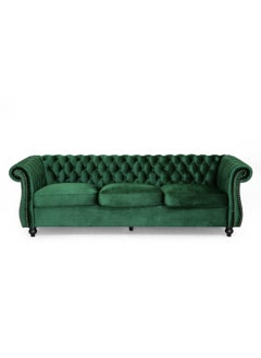 Maharat Al Bahar MAB FURNISHINGS Luxury Velvet Tufted Sofa Set - 3 Seater, 2 Seater, and 1 Seater for Living Room, Hallways, Offices, Bedroom (Green)  - Image 2
