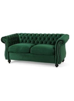 Maharat Al Bahar MAB FURNISHINGS Luxury Velvet Tufted Sofa Set - 3 Seater, 2 Seater, and 1 Seater for Living Room, Hallways, Offices, Bedroom (Green)  - Image 3