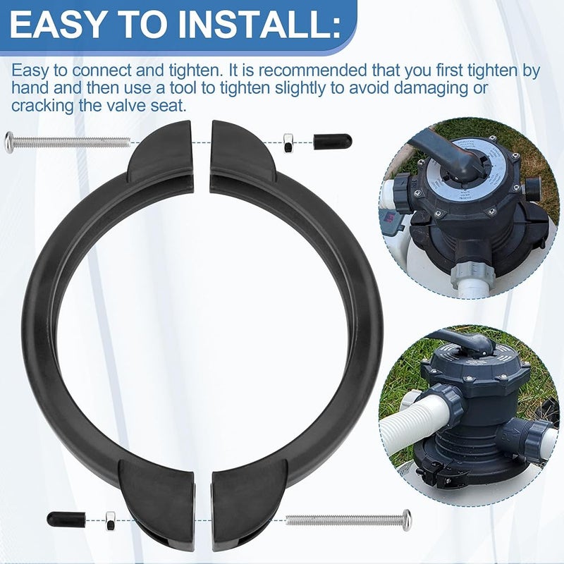 Ophjerg Pool Filter Clamp 11380 for Intex Sand Filter Pump Clamp, Sand Filter Valve Clamp Replacement Intex 12 & 14 Inch Sand Filter- Pool Sand Filter Replacement Parts Included O-Ring and Screws - Image 5