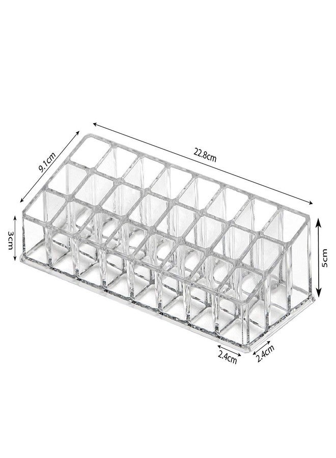 Jaravik 24 Compartment Makeup Lipstick Storage Holder Organizer Case, Transparent Pack of 1 - Image 5