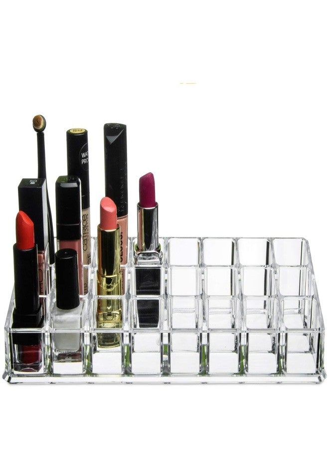 Jaravik 24 Compartment Makeup Lipstick Storage Holder Organizer Case, Transparent Pack of 1 - Image 3