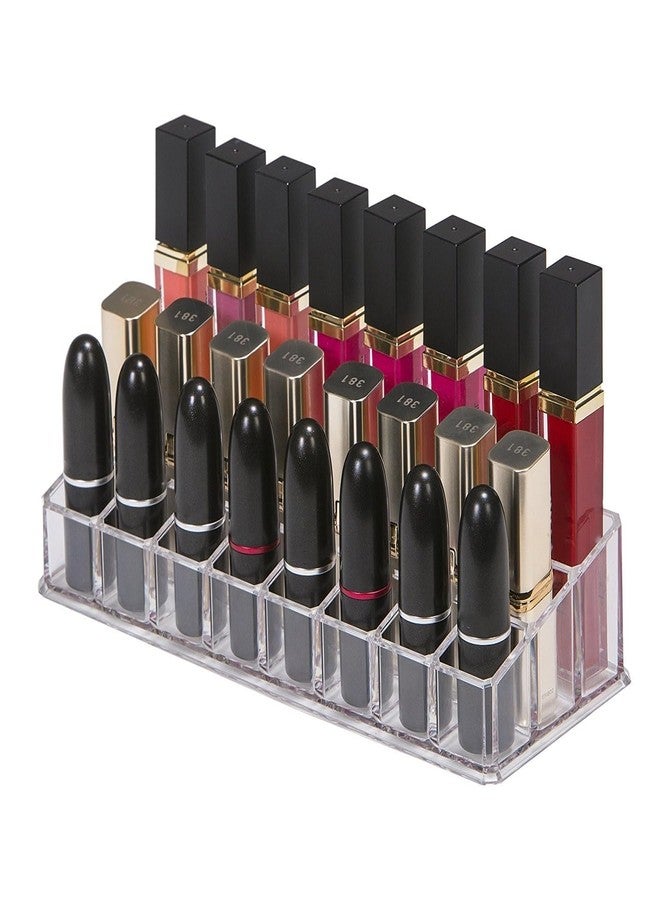 Jaravik 24 Compartment Makeup Lipstick Storage Holder Organizer Case, Transparent Pack of 1 - Image 1