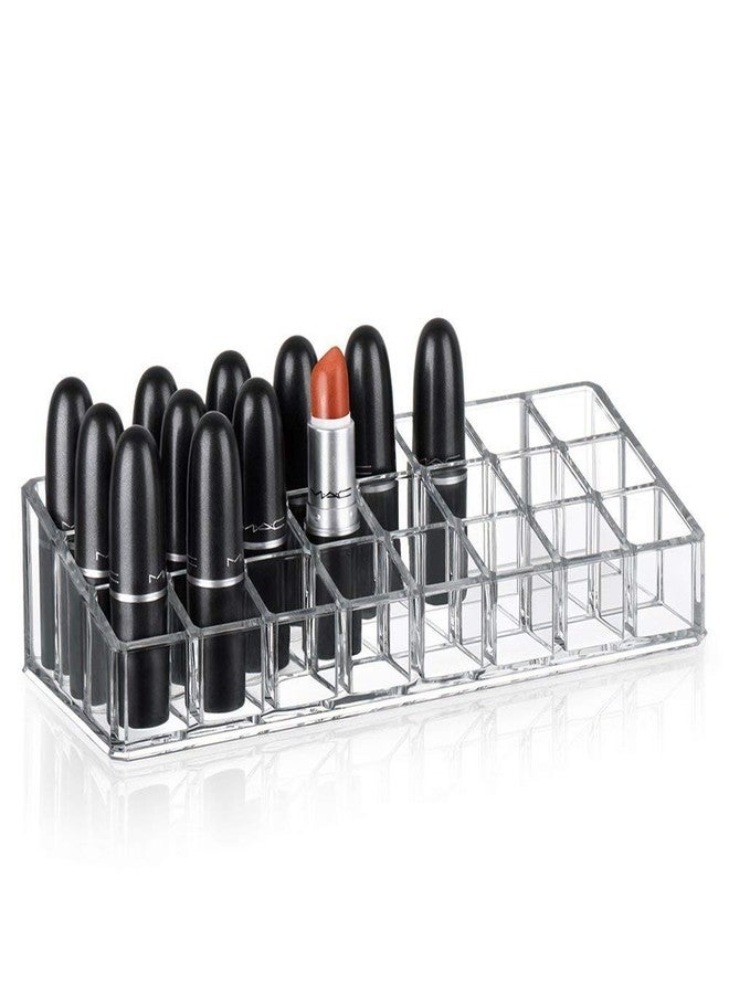 Jaravik 24 Compartment Makeup Lipstick Storage Holder Organizer Case, Transparent Pack of 1 - Image 4