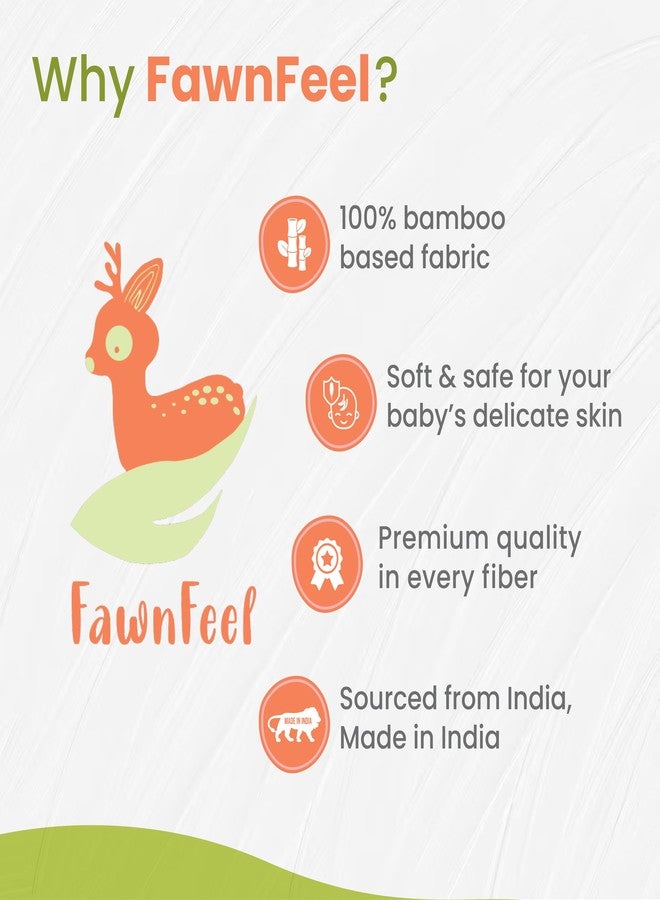FawnFeel Burp Cloth for Newborn Baby, Infants & Toddlers I Bamboo Based Fabric Breathable, Soft, Fast Absorbing I Cat & Moon Print I Size 52cmx26cm - Image 5
