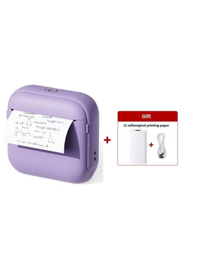 طابعة صغيرة، طابعة ورق حراري، طابعة جيب، طباعة فورية، لاسلكية، متوافقة مع أجهزة IOS / Android، تستخدم لملصقات الصور، المذكرات، أوراق الاختبارات، الإجابات الخاطئة، المجوهرات، ملصقات النقش، الرسومات، - Image 1