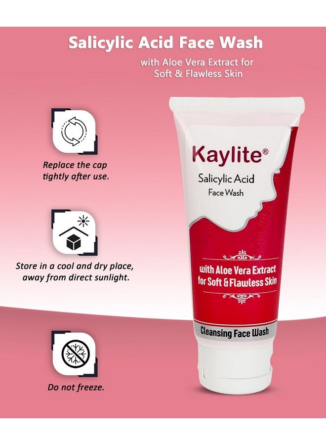 Kaylite Salicylic Acid Cleansing Face Wash with Aloe Extract for Soft and Flawless Skin For All Skin Types(Pack of 2)120 Ml - Image 5