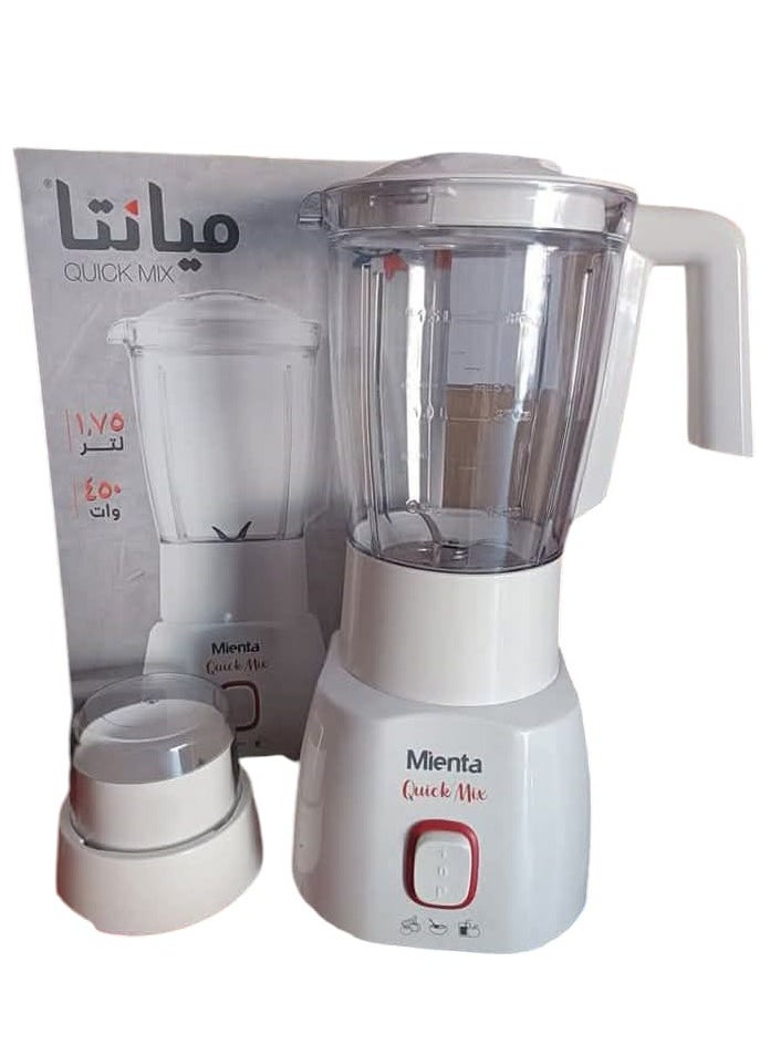 Mienta - Mienta blender, 450 watts + bowl grinder, capacity 1.75 liters, stainless steel blades - Image 1
