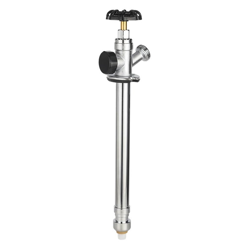 EFIELD 8inch AntiSiphon Frost Free Sillcock 12 inch Push Fit X 34 inch Hose Bibb Chrome Plated Brass Body 8inch LengthSILLCOCK037 - Image 2