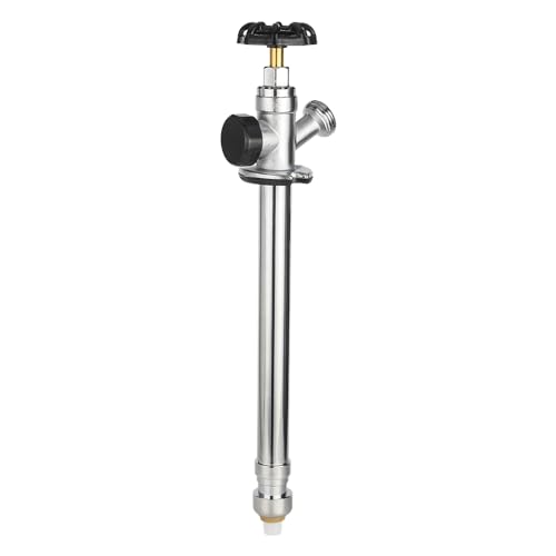 EFIELD 8inch AntiSiphon Frost Free Sillcock 12 inch Push Fit X 34 inch Hose Bibb Chrome Plated Brass Body 8inch LengthSILLCOCK037 - Image 1