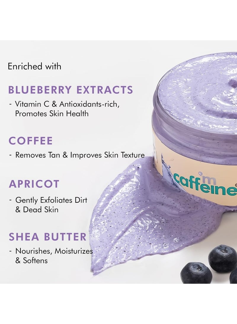 MCaffeine Blueberry Breeze Body Scrub for Glowing Skin With Coffee, Apricot & Shea Butter | Removes Tan, Nourishes, Moisturizes | Exfoliating Scrub | Fruity Aroma for Men & Women - 175G  - Image 5