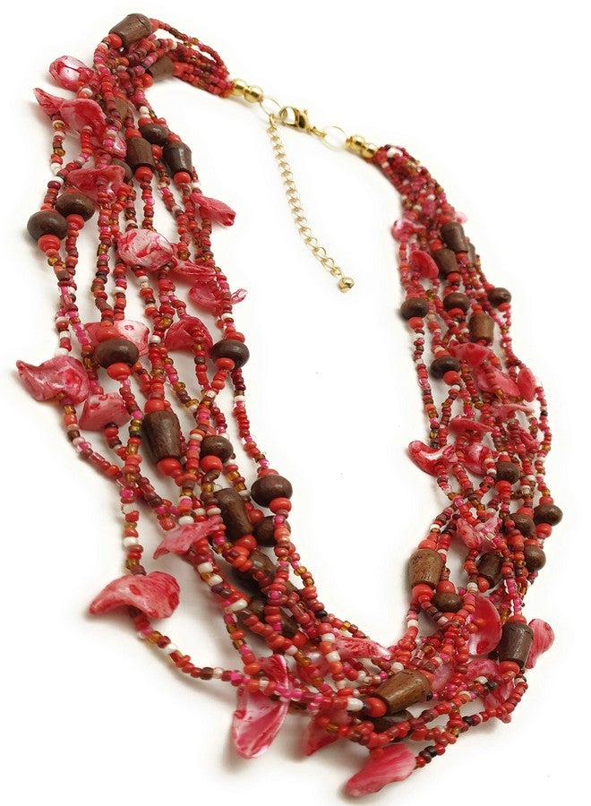 DCA Multicolor Glass/Shell Women Necklace (4236) - Image 1