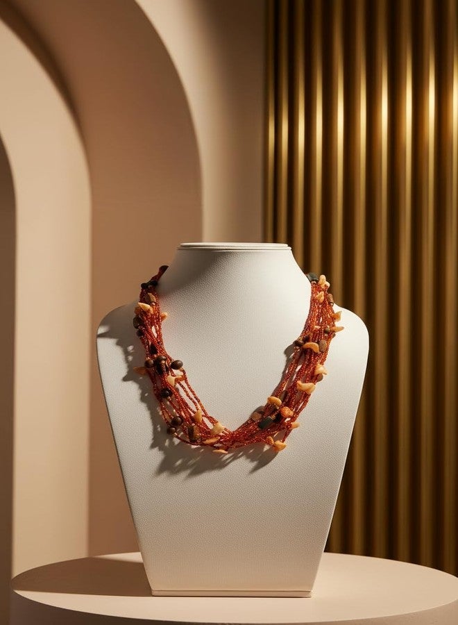 DCA Multicolor Glass/Shell Women Necklace (4236) - Image 3