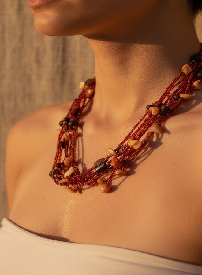 DCA Multicolor Glass/Shell Women Necklace (4236) - Image 5