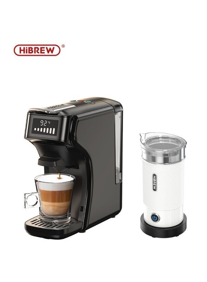 Hibrew 6in1 Capsule Coffee Machine Hot/Cold Espresso Cappuccino Maker + Handheld Electric Milk Frother for Latte Foam Coffee - Bundle Set - Image 1