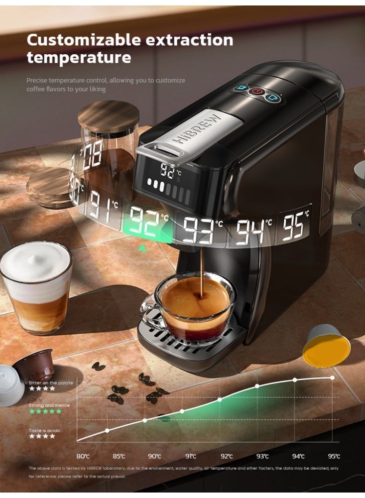 Hibrew 6in1 Capsule Coffee Machine Hot/Cold Espresso Cappuccino Maker + Handheld Electric Milk Frother for Latte Foam Coffee - Bundle Set - Image 2