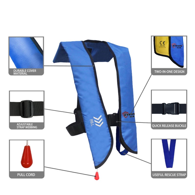 Eyson Inflatable Life Jacket Life Vest Basic Manual (709 Blue Manual) - Image 4