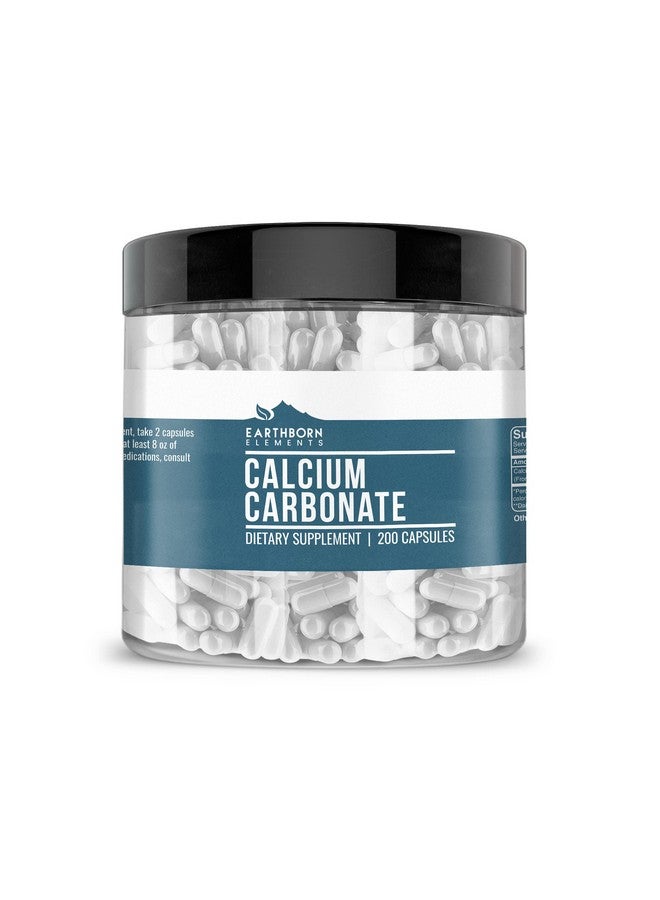 إيرثبورن إيليمنتس كربونات الكالسيوم من Earthborn Elements، 200 كبسولة، نقية وغير مخففة، بدون إضافات - Image 1