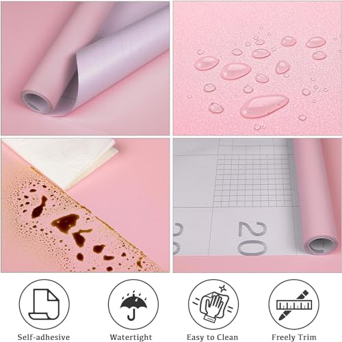 FOKRIM Light Pink Wallpaper Wallpaper for Wall Sticker for Home,Office 45x300cm Sticker Wallpaper Peel and Stick Hexagon Removable Self Adhesive Waterproof Wallpaper(Pack of 1) - Image 2