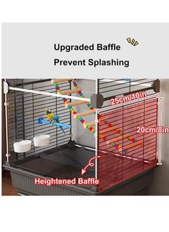 MissTiara Front and back transparent ornamental bird cage bird villa Universal pulley, easy to move, pull-out tray, no dirty hands, easy to clean Parakeets, parrots, cockatiels, budgies, finches, lovebirds, canaries Pet bird accessories include large space for multiple birds  - Image 5