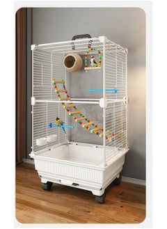 MissTiara Front and back transparent ornamental bird cage bird villa Universal pulley, easy to move, pull-out tray, no dirty hands, easy to clean Parakeets, parrots, cockatiels, budgies, finches, lovebirds, canaries Pet bird accessories include large space for multiple birds  - Image 2