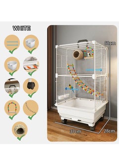 MissTiara Front and back transparent ornamental bird cage bird villa Universal pulley, easy to move, pull-out tray, no dirty hands, easy to clean Parakeets, parrots, cockatiels, budgies, finches, lovebirds, canaries Pet bird accessories include large space for multiple birds  - Image 1