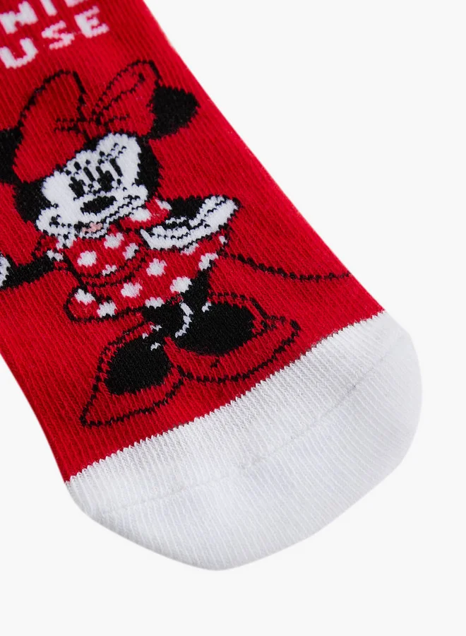 Disney  Minnie Mouse  Print Ankle Lenghth Socks - Set of 3 for Women | Best Price UAE