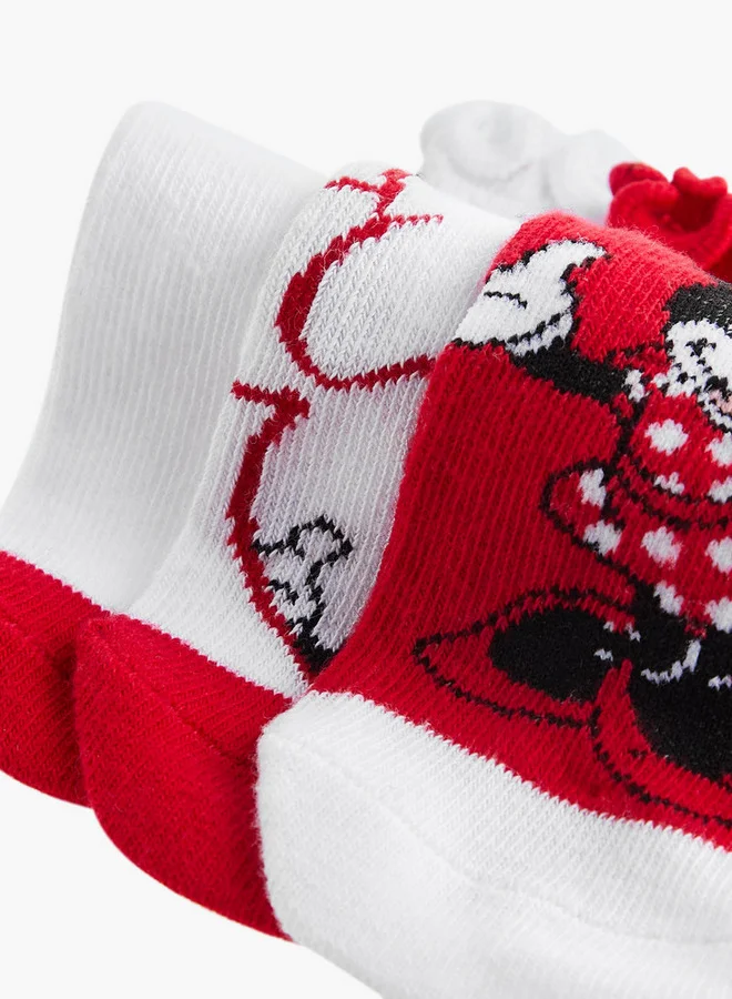 Disney  Minnie Mouse  Print Ankle Lenghth Socks - Set of 3 for Women | Best Price UAE