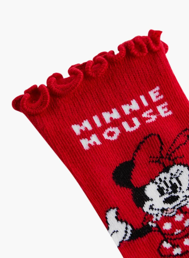 Disney  Minnie Mouse  Print Ankle Lenghth Socks - Set of 3 for Women | Best Price UAE
