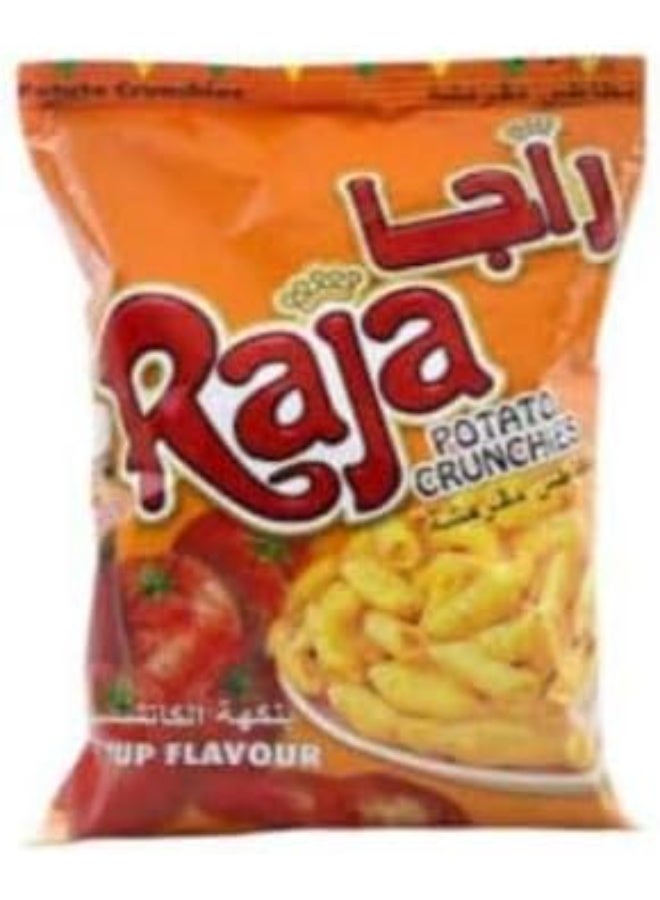راجا رقائق بطاطس راجا المقرمشة، بنكهة الكاتشب، وجبة خفيفة مقرمشة، عبوة من 12 - Image 1