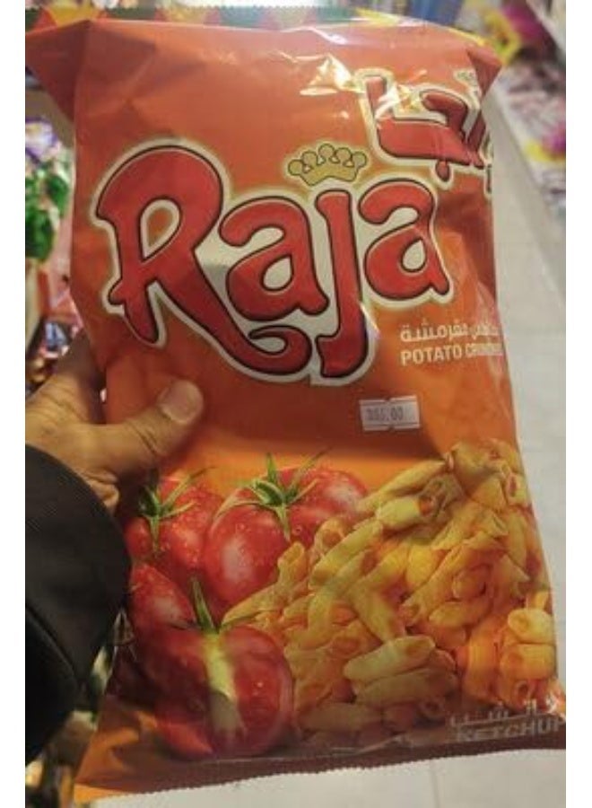 راجا رقائق بطاطس راجا المقرمشة، بنكهة الكاتشب، وجبة خفيفة مقرمشة، عبوة من 12 - Image 2