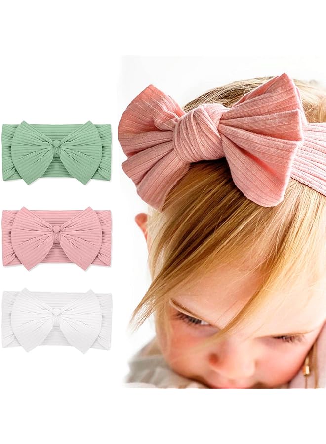 KASTWAVE Baby Turban Headband Set Bowknot Hairband Soft Headwear Elastic For Newborn/Girls/Boys/Kids Gift As Toddler Headdress Photography Props Accessories(3 Pieces) - Image 4