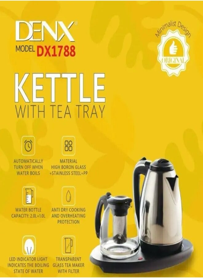 Denx Kettle With Tea Tray Dx1788 2000Ml+800Ml - Image 2