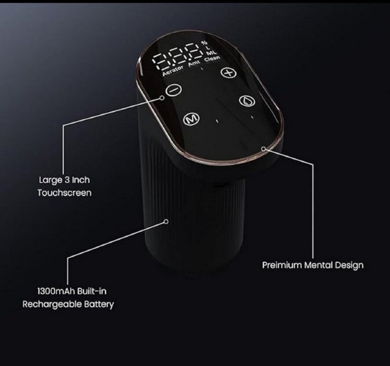 Generic Electric Wine Aerator Dispenser Digital Display Smart Pouring Control 1999ML Measurement Black  - Image 5