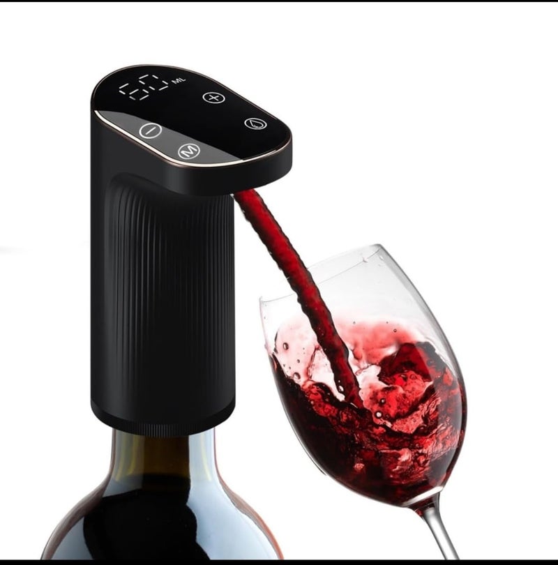Generic Electric Wine Aerator Dispenser Digital Display Smart Pouring Control 1999ML Measurement Black  - Image 1