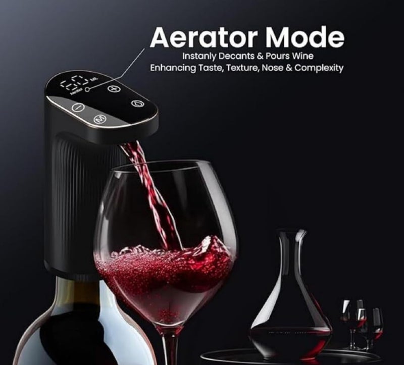 Generic Electric Wine Aerator Dispenser Digital Display Smart Pouring Control 1999ML Measurement Black  - Image 3