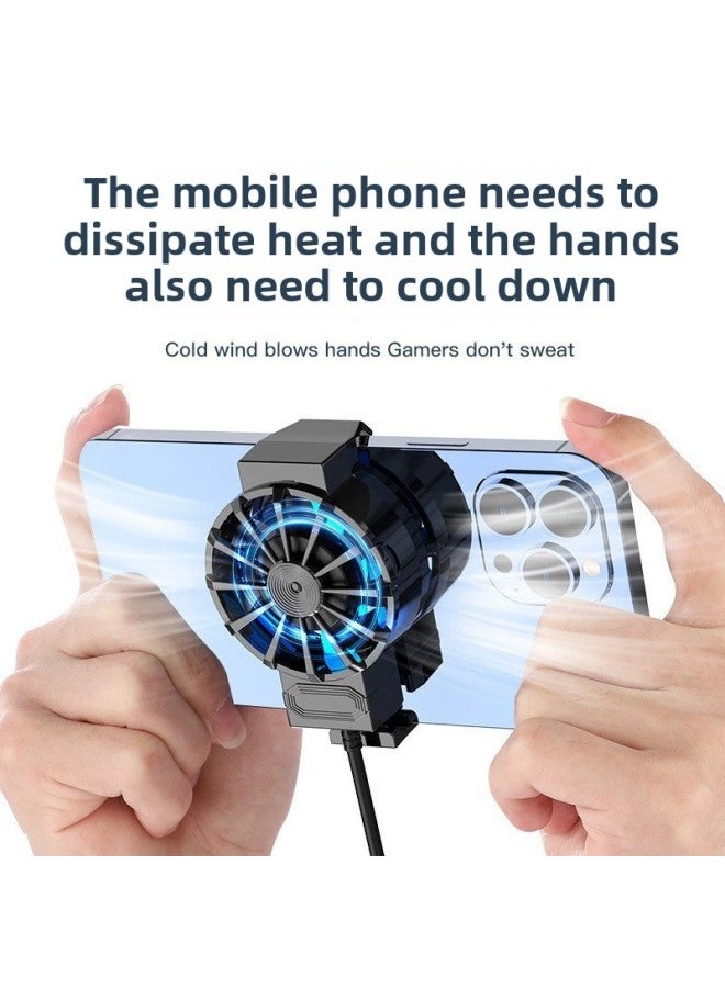 Loquat Air-cooled Cooling Mobile Phone Radiator Cooling Fan Game Live Cooling Back Clip Explosions Walking Radiator-Color:G6 Air-cooled Plug-in Model  - Image 3