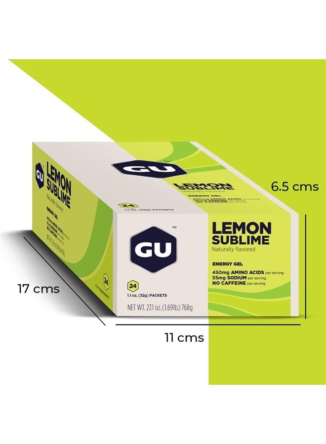 GU ENERGY GEL GU Energy Original Sports Nutrition Energy Gel, Vegan, Gluten-Free, Kosher, and Dairy-Free On-the-Go Energy for Any Workout, 24-Count, Lemon Sublime - Image 3