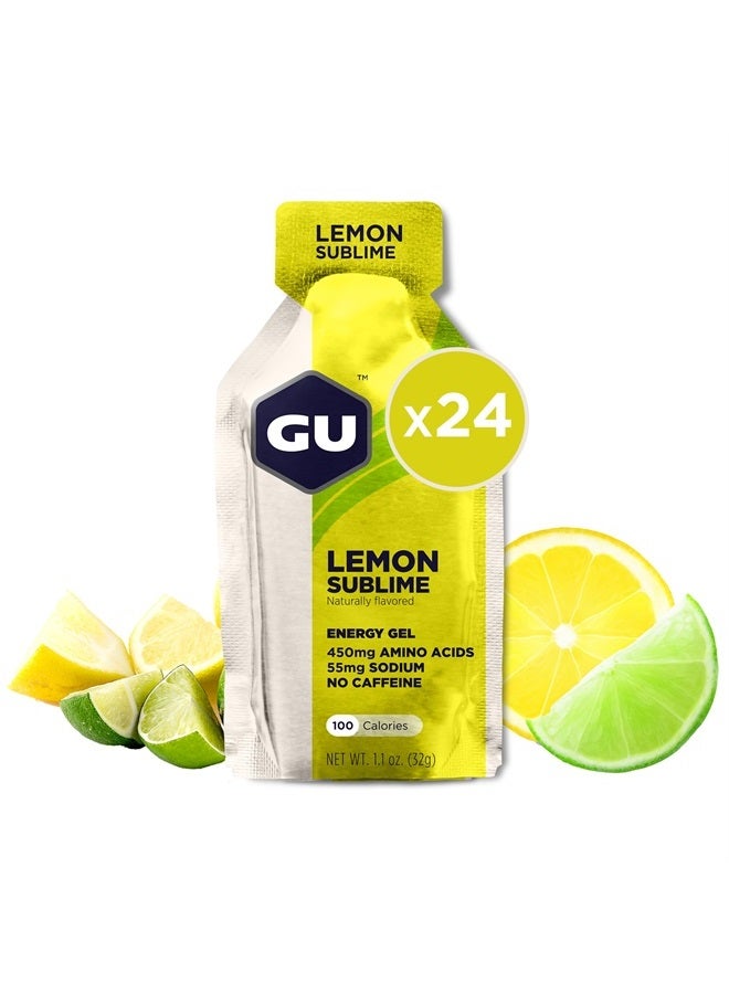 GU ENERGY GEL GU Energy Original Sports Nutrition Energy Gel, Vegan, Gluten-Free, Kosher, and Dairy-Free On-the-Go Energy for Any Workout, 24-Count, Lemon Sublime - Image 1
