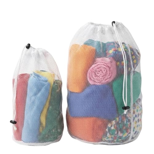 Gowloz Laundry Mesh Bags Set of 2 – Small & Large Drawstring Washing Bags | Durable Reusable Net for Delicate Clothes, Lingerie & Machine Wash Safe - Image 1