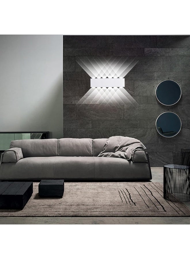 Kawell KAWELL 12W Waterproof Modern Wall Light LED Wall Lamp Aluminum LED Wall Sconce Up Down Indoor Outdoor for Bedroom Bathroom Hallway Porch Corridor Hotel Doorway Garden Pathway, White 6000K - Image 3