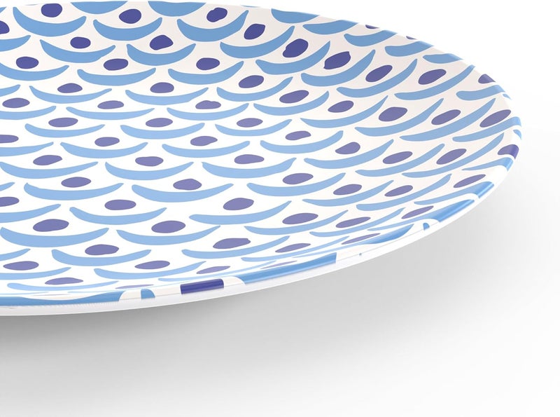 TervisHome Melamine Dinner Plates  Set of 4  MediterraBlue Collection  Durable Stonewarelike Quality Dishwasher Safe Perfect for Indoor and Outdoor Use - Image 3