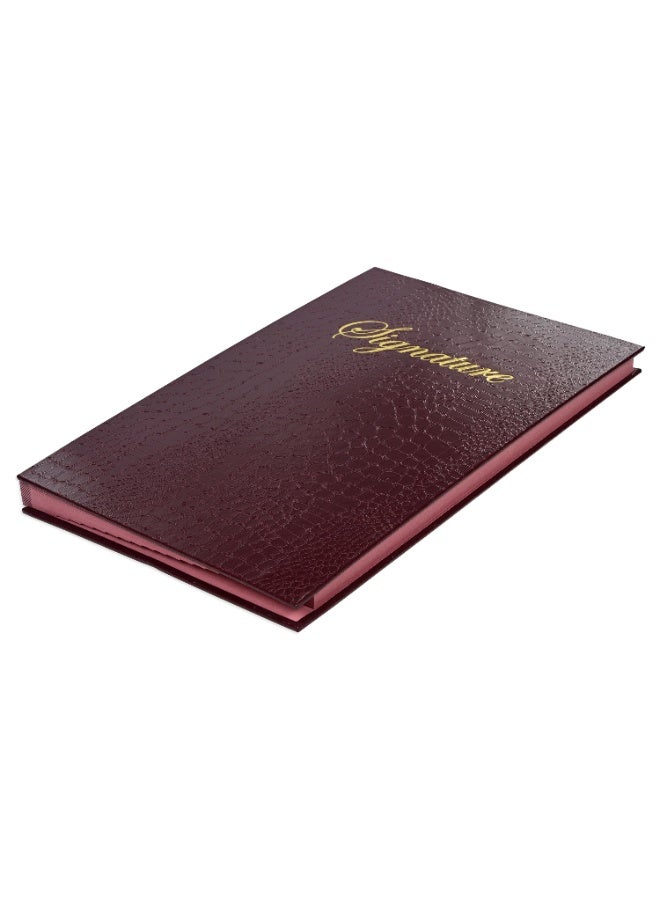 FIS Signature Book, Vinyl Materials, Hard Cover Crocodile Skin Design, 18 Division with Tab Index, Size 320x240mm, Maroon Color-FSCL18CROCOMR - Image 2