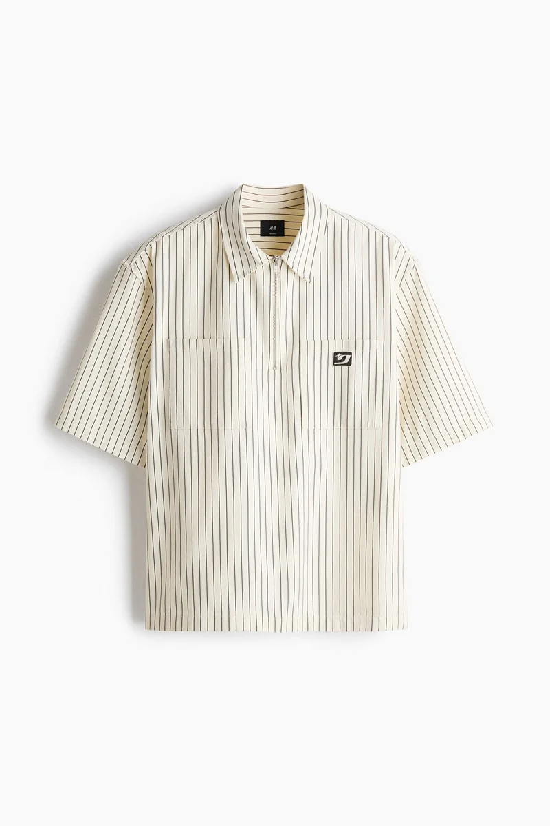H&M Relaxed Fit Zip-top twill shirt