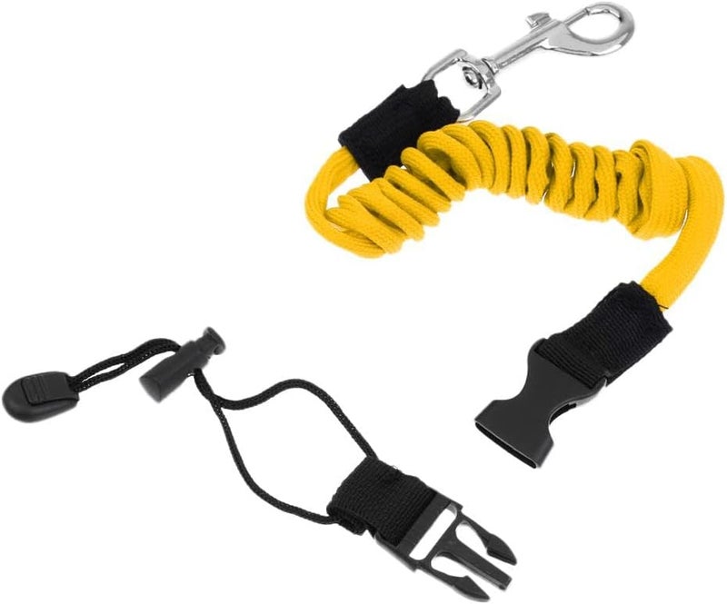 klarako 2X 140cm Universal paddle Leashes, Safety Stretch Boat Fishing Rod Pole Lanyard, Bungee Rope & Clip, Water Sports Surfing Paddle Accessories - Image 3